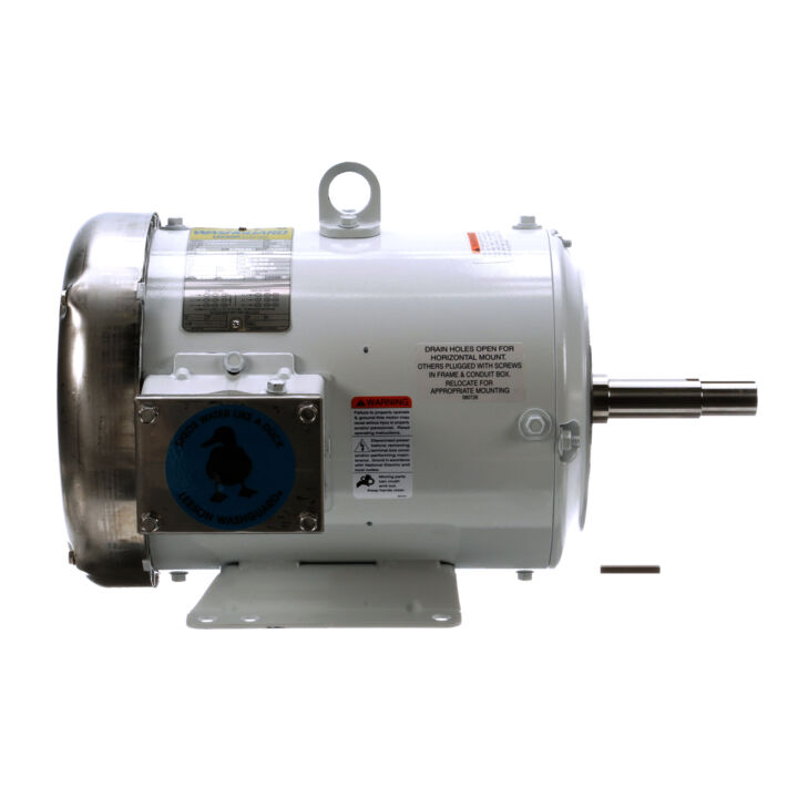 Washdown Pump Motor, 5 & 3 HP, 3 Ph, 60 & 50 Hz, 230/460 & 190/380 V, 1800 & 1500 RPM, 184JM Frame, TEFC