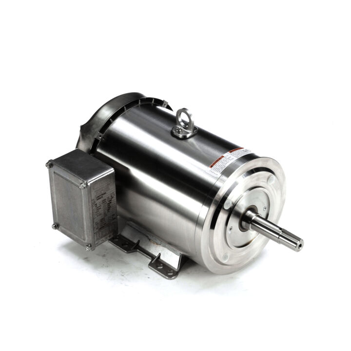 Washdown Pump Motor, 5 & 3 HP, 3 Ph, 60 & 50 Hz, 230/460 & 190/380 V, 1800 & 1500 RPM, 184JM Frame, TEFC