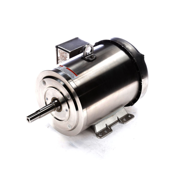 Washdown Pump Motor, 3 & 2 HP, 3 Ph, 60 & 50 Hz, 230/460 & 190/380 V, 1800 & 1500 RPM, 182JM Frame, TEFC