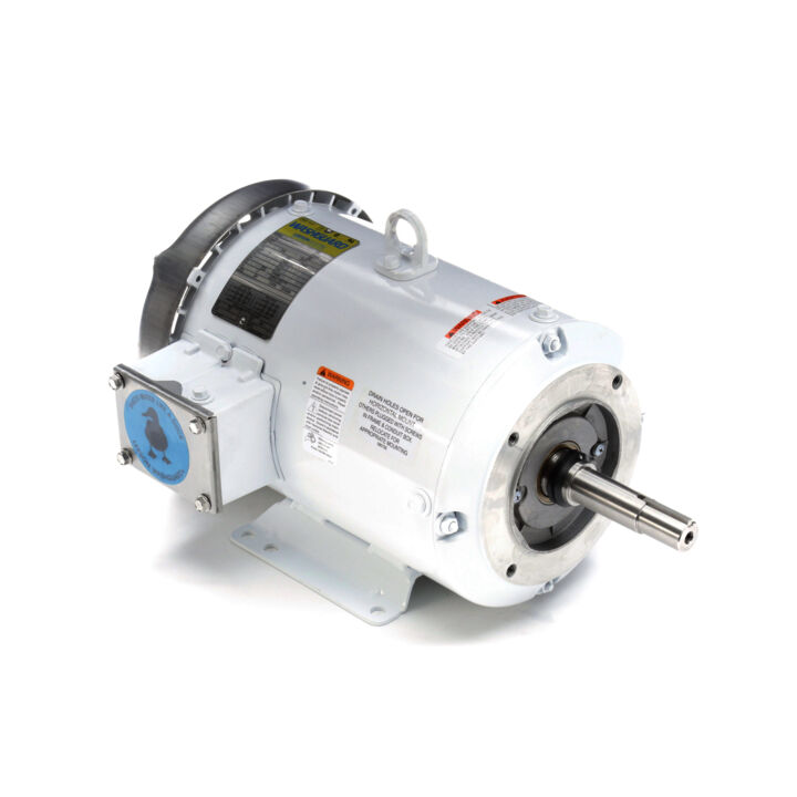 Washdown Pump Motor, 7.50 & 5 HP, 3 Ph, 60 & 50 Hz, 230/460 & 190/380 V, 3600 & 3000 RPM, 184JM Frame, TEFC