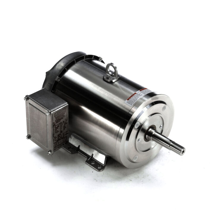 Washdown Pump Motor, 5 & 3 HP, 3 Ph, 60 & 50 Hz, 230/460 & 190/380 V, 3600 & 3000 RPM, 184JM Frame, TEFC