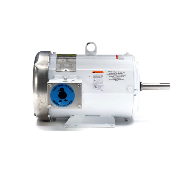 Washdown Pump Motor, 7.50 & 5 HP, 3 Ph, 60 & 50 Hz, 230/460 & 190/380 V, 3600 & 3000 RPM, 184JM Frame, TEFC