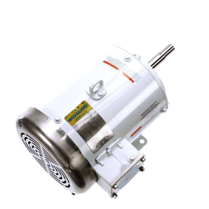 Washdown Pump Motor, 5 & 3 HP, 3 Ph, 60 & 50 Hz, 230/460 & 190/380 V, 1800 & 1500 RPM, 184JM Frame, TEFC