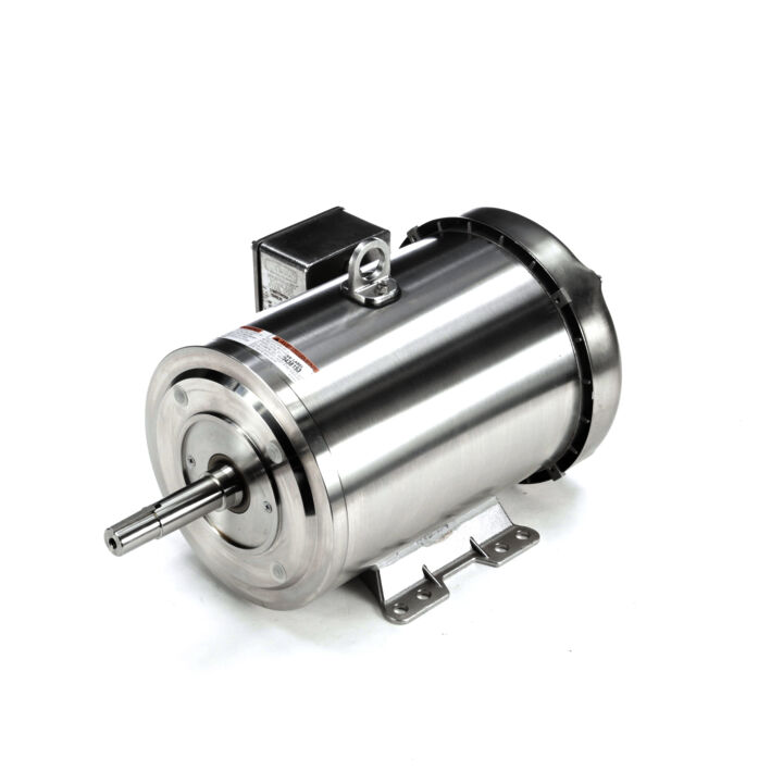 Washdown Pump Motor, 5 & 3 HP, 3 Ph, 60 & 50 Hz, 230/460 & 190/380 V, 1800 & 1500 RPM, 184JM Frame, TEFC