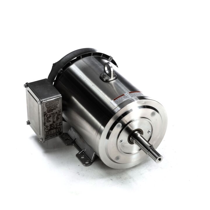 Washdown Pump Motor, 5 & 3 HP, 3 Ph, 60 & 50 Hz, 230/460 & 190/380 V, 3600 & 3000 RPM, 184JM Frame, TEFC