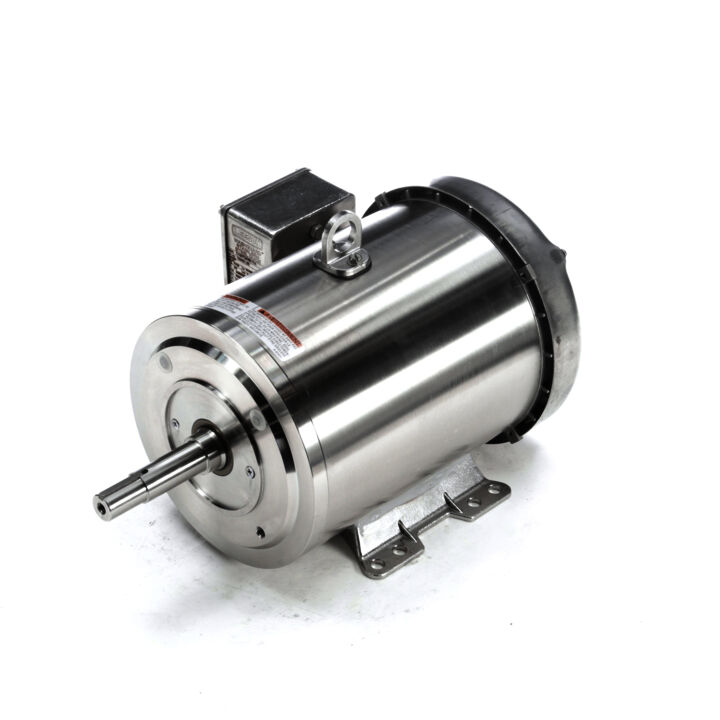 Washdown Pump Motor, 5 & 3 HP, 3 Ph, 60 & 50 Hz, 230/460 & 190/380 V, 3600 & 3000 RPM, 184JM Frame, TEFC