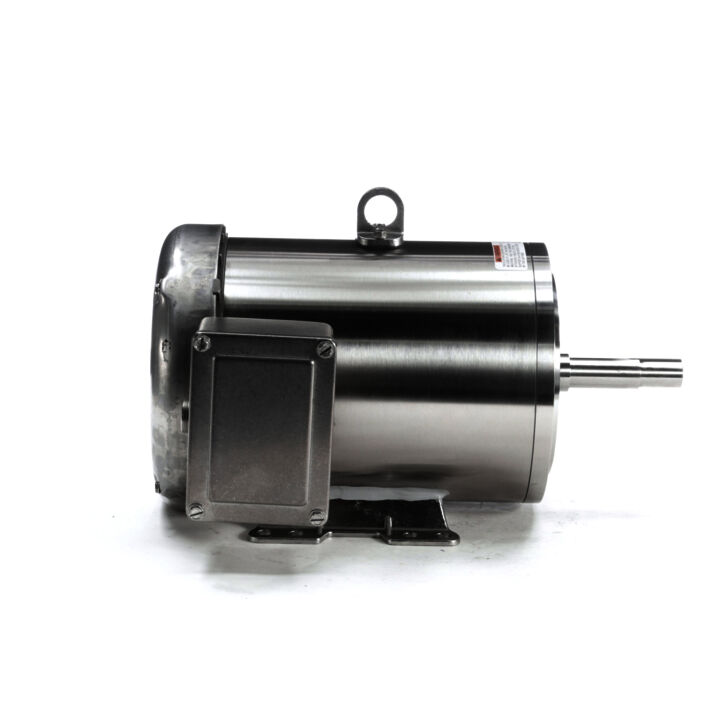 Washdown Pump Motor, 5 & 3 HP, 3 Ph, 60 & 50 Hz, 230/460 & 190/380 V, 3600 & 3000 RPM, 184JM Frame, TEFC