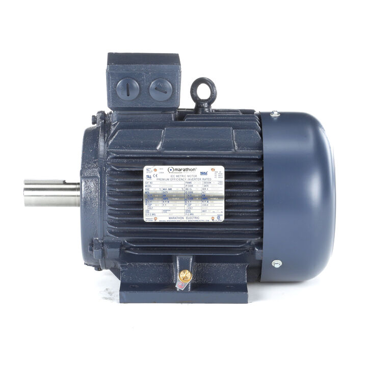 Cast Iron Motor, 4 & 3 HP, 3 Ph, 60 & 50 Hz, 230/460 & 200/400 V, 1200 & 1000 RPM, 132S Frame, TEFC