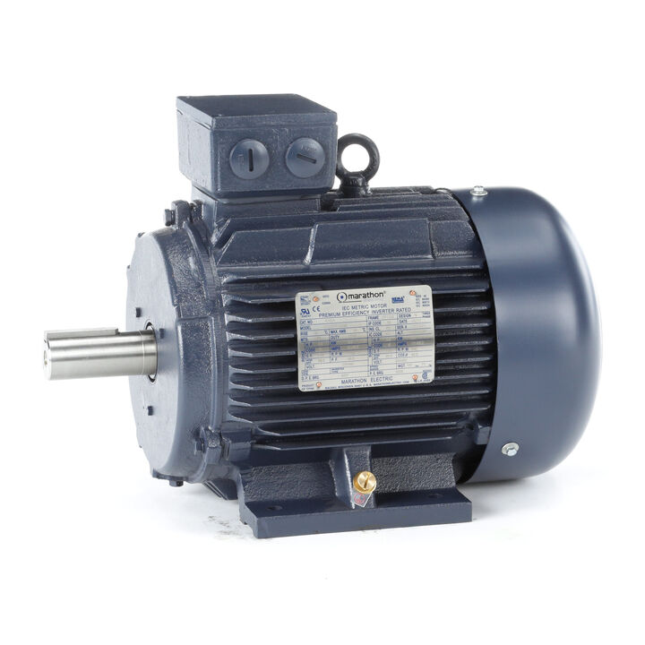 Cast Iron Motor, 4 & 3 HP, 3 Ph, 60 & 50 Hz, 230/460 & 200/400 V, 1200 & 1000 RPM, 132S Frame, TEFC