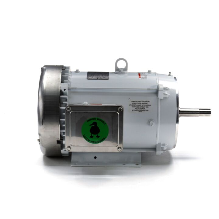 Washdown Pump Motor, 7.50 & 5 HP, 3 Ph, 60 & 50 Hz, 230/460 & 190/380 V, 1800 & 1500 RPM, 213JM Frame, TEFC