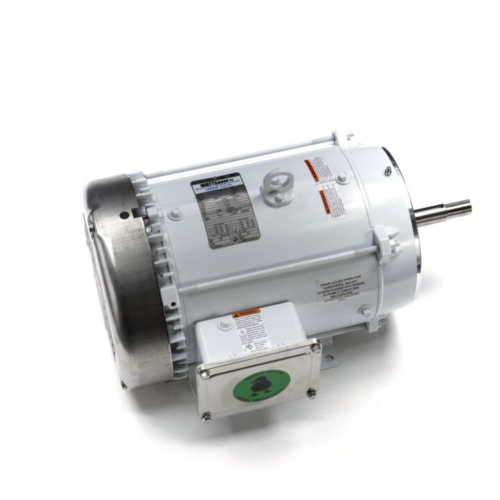 Washdown Pump Motor, 7.50 & 5 HP, 3 Ph, 60 & 50 Hz, 230/460 & 190/380 V, 1800 & 1500 RPM, 213JM Frame, TEFC