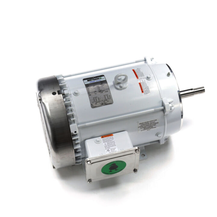 Washdown Pump Motor, 7.50 & 5 HP, 3 Ph, 60 & 50 Hz, 230/460 & 190/380 V, 1800 & 1500 RPM, 213JM Frame, TEFC