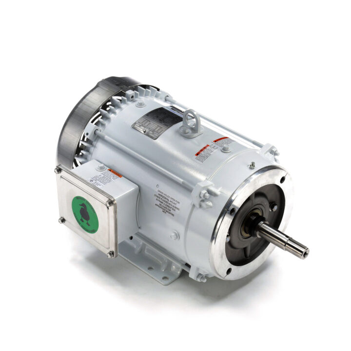 Washdown Pump Motor, 7.50 & 5 HP, 3 Ph, 60 & 50 Hz, 230/460 & 190/380 V, 1800 & 1500 RPM, 213JM Frame, TEFC