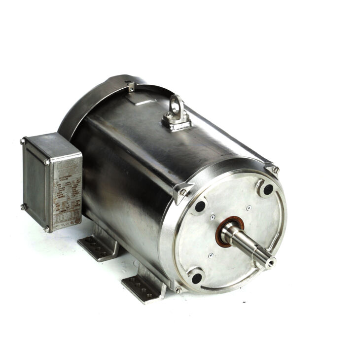 Washdown Pump Motor, 7.50 & 5 HP, 3 Ph, 60 & 50 Hz, 230/460 & 190/380 V, 3600 & 3000 RPM, 213JM Frame, TEFC