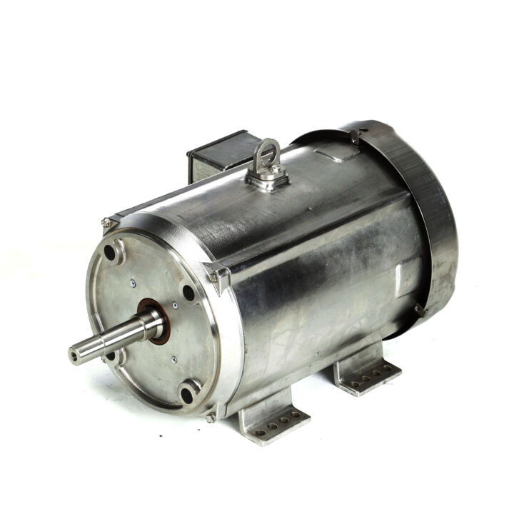 Washdown Pump Motor, 7.50 & 5 HP, 3 Ph, 60 & 50 Hz, 230/460 & 190/380 V, 3600 & 3000 RPM, 213JM Frame, TEFC