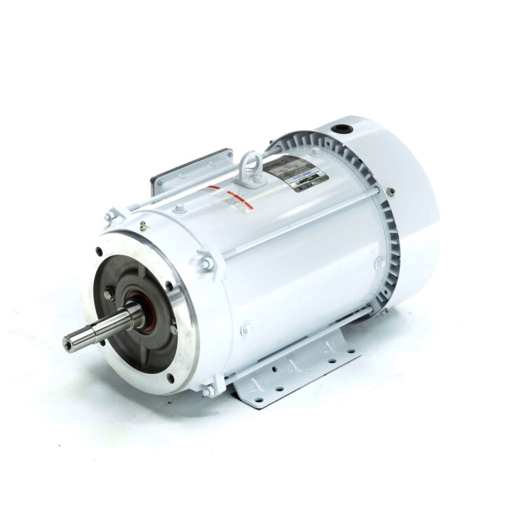 Washdown Pump Motor, 15 & 10 HP, 3 Ph, 60 & 50 Hz, 230/460 & 190/380 V, 3600 & 3000 RPM, 215JM Frame, TEFC