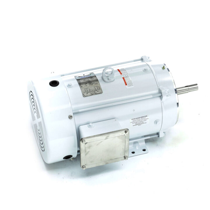 Washdown Pump Motor, 15 & 10 HP, 3 Ph, 60 & 50 Hz, 230/460 & 190/380 V, 3600 & 3000 RPM, 215JM Frame, TEFC