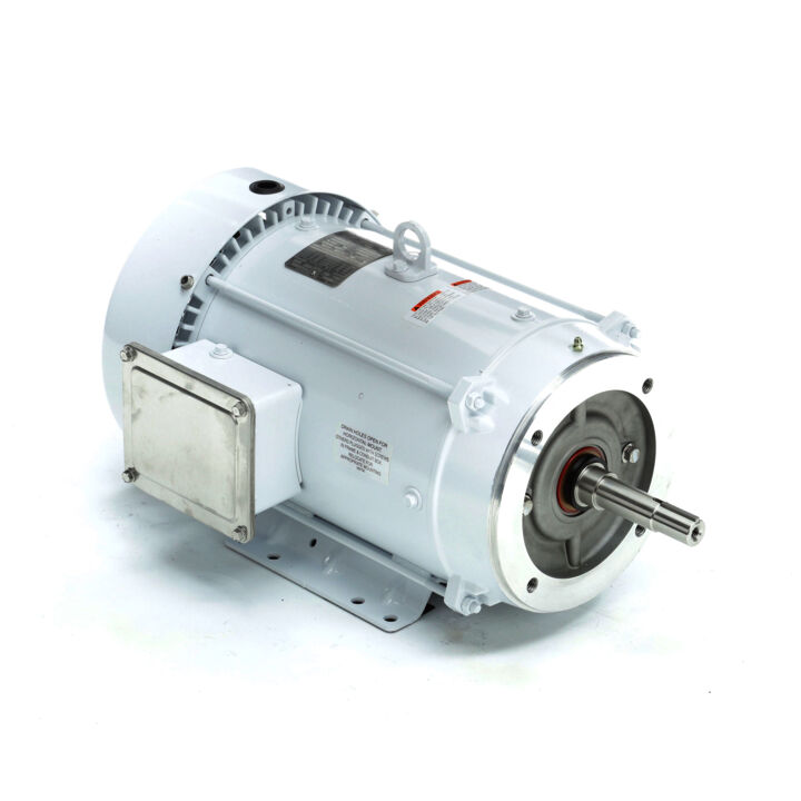 Washdown Pump Motor, 15 & 10 HP, 3 Ph, 60 & 50 Hz, 230/460 & 190/380 V, 3600 & 3000 RPM, 215JM Frame, TEFC