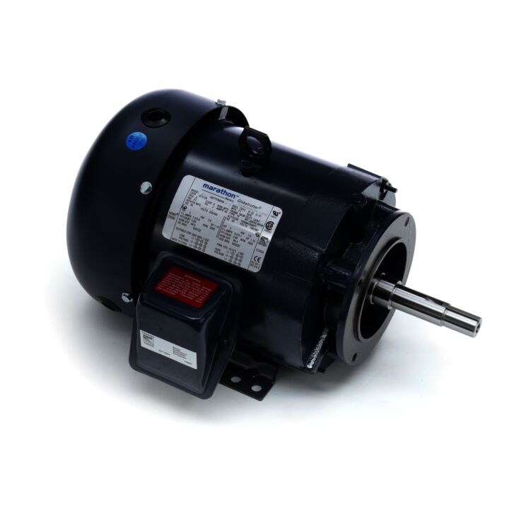 Close-Coupled Pump Motor, 1.50 & 1 HP, 3 Ph, 60 & 50 Hz, 230/460 & 190/380 V, 1200 & 1000 RPM, 182JMV Frame, TEFC