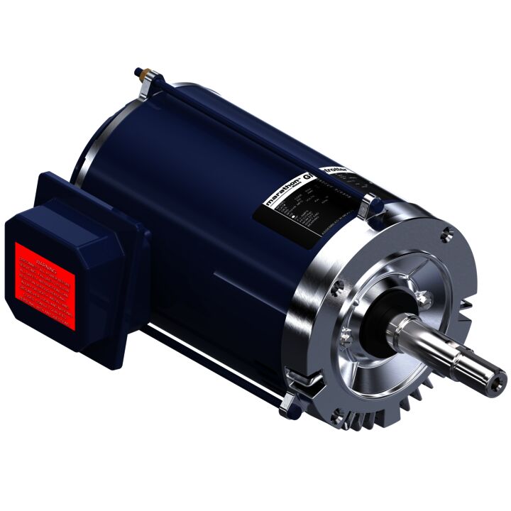 Close-Coupled Pump Motor, 1.50 & 1 HP, 3 Ph, 60 & 50 Hz, 208-230/460 & 190/380 V, 1800 & 1500 RPM, 145JMV Frame, DP