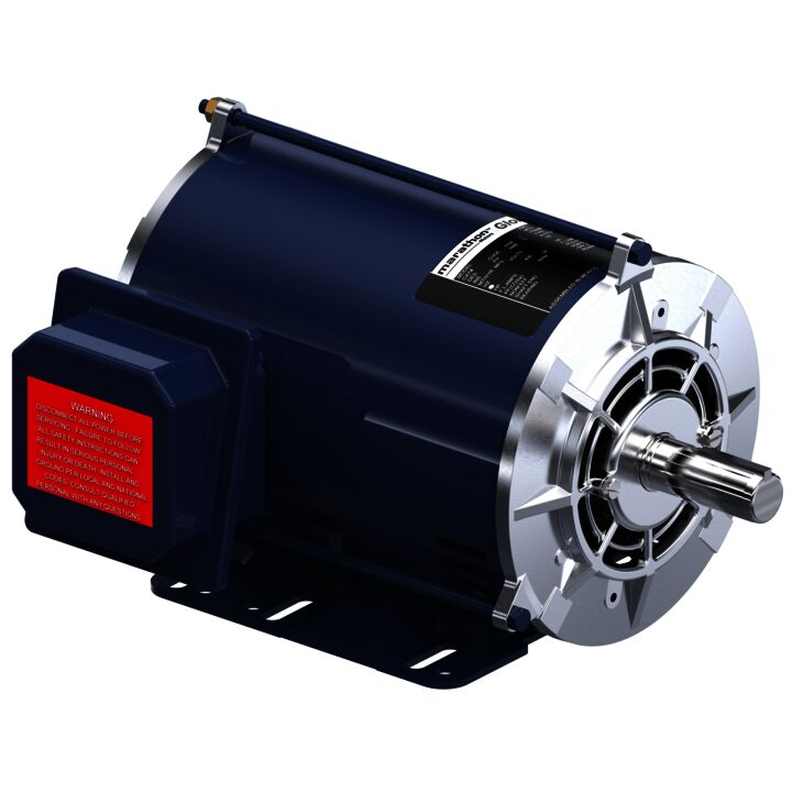 General Purpose Motor, 1 HP, 3 Ph, 60 Hz, 208-230/460 V, 1200 RPM, 145T Frame, DP