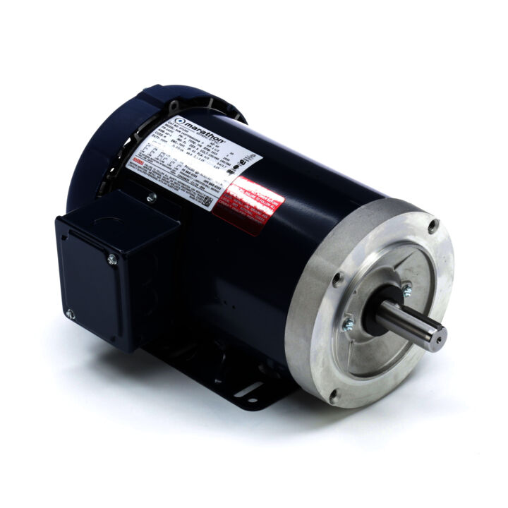 General Purpose Motor, 1 HP, 3 Ph, 60 Hz, 208-230/460 V, 1800 RPM, 143TC Frame, TEFC