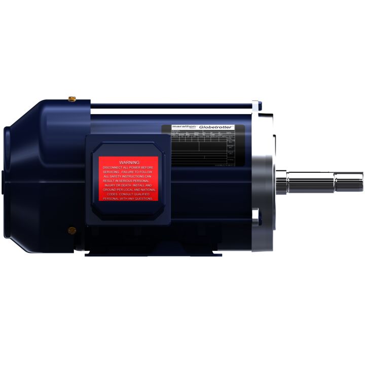 Close-Coupled Pump Motor, 1 & 0.75 HP, 3 Ph, 60 & 50 Hz, 230/460 & 190/380 V, 1200 & 1000 RPM, 145JM Frame, TEFC