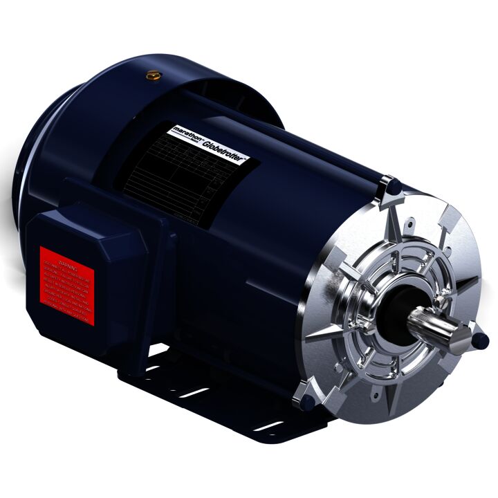 General Purpose Motor, 1 HP, 3 Ph, 60 Hz, 200 V, 1800 RPM, 143T Frame, TEFC