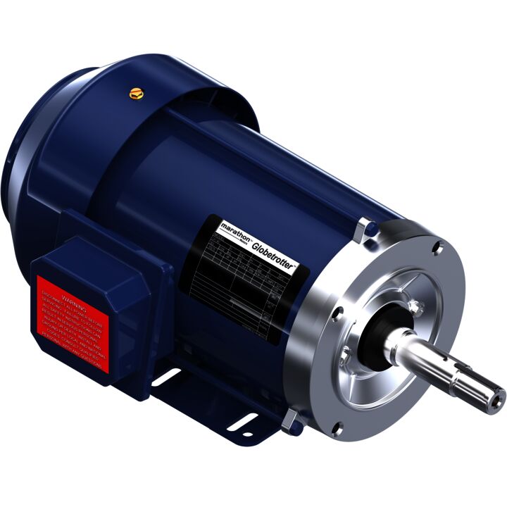 Close-Coupled Pump Motor, 1 & 0.75 HP, 3 Ph, 60 & 50 Hz, 230/460 & 190/380 V, 1200 & 1000 RPM, 145JM Frame, TEFC