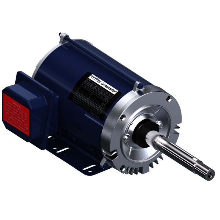 Close-Coupled Pump Motor, 1 HP, 3 Ph, 60 Hz, 200 V, 1800 RPM, 143JP Frame, DP