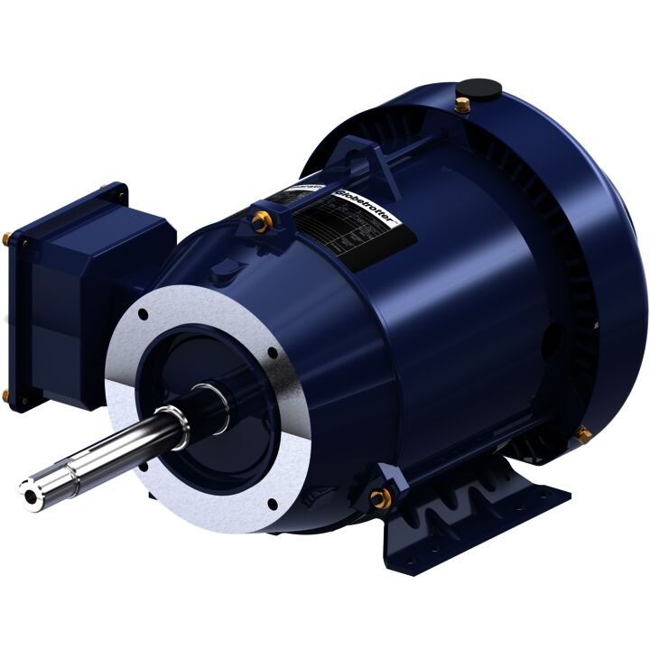 Close-Coupled Pump Motor, 5 & 3 HP, 3 Ph, 60 & 50 Hz, 230/460 & 190/380 V, 1800 & 1500 RPM, 184JP Frame, TEFC