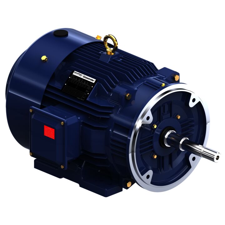 Close-Coupled Pump Motor, 25 & 20 HP, 3 Ph, 60 & 50 Hz, 230/460 & 190/380 V, 1800 & 1500 RPM, 284JP Frame, TEFC