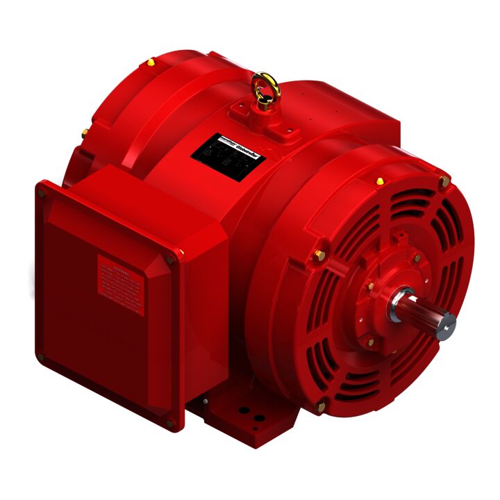 Fire Pump Motor, 125 HP, 3 Ph, 60 Hz, 575 V, 3600 RPM, 404TS Frame, DP