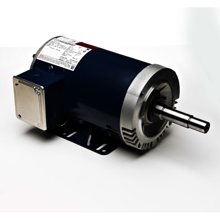 Close-Coupled Pump Motor, 15 & 10 HP, 3 Ph, 60 & 50 Hz, 208-230/460 & 190/380 V, 3600 & 3000 RPM, 215JM Frame, DP