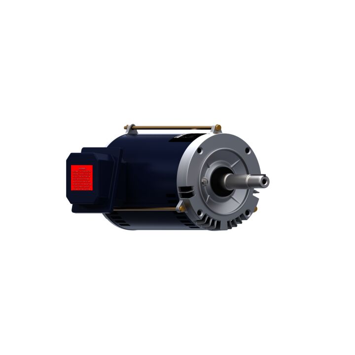 Close-Coupled Pump Motor, 1 & 0.75 HP, 3 Ph, 60 & 50 Hz, 208-230/460 & 190/380 V, 1800 & 1500 RPM, 143JMV Frame, DP