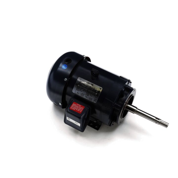 Close-Coupled Pump Motor, 5 & 3 HP, 3 Ph, 60 & 50 Hz, 230/460 & 190/380 V, 1800 & 1500 RPM, 184JP Frame, TEFC