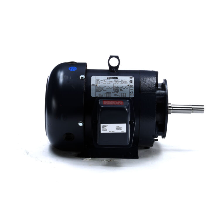 Close-Coupled Pump Motor, 3 & 2 HP, 3 Ph, 60 & 50 Hz, 230/460 & 190/380 V, 1800 & 1500 RPM, 182JM Frame, TEFC