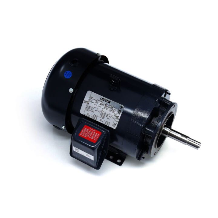 Close-Coupled Pump Motor, 5 & 3 HP, 3 Ph, 60 & 50 Hz, 230/460 & 190/380 V, 1800 & 1500 RPM, 184JM Frame, TEFC